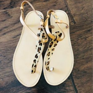 Womens Sophia Milano Leopard Print Sandals Size 9